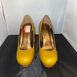 Restricted | Yellow Platform Round Toe Pumps